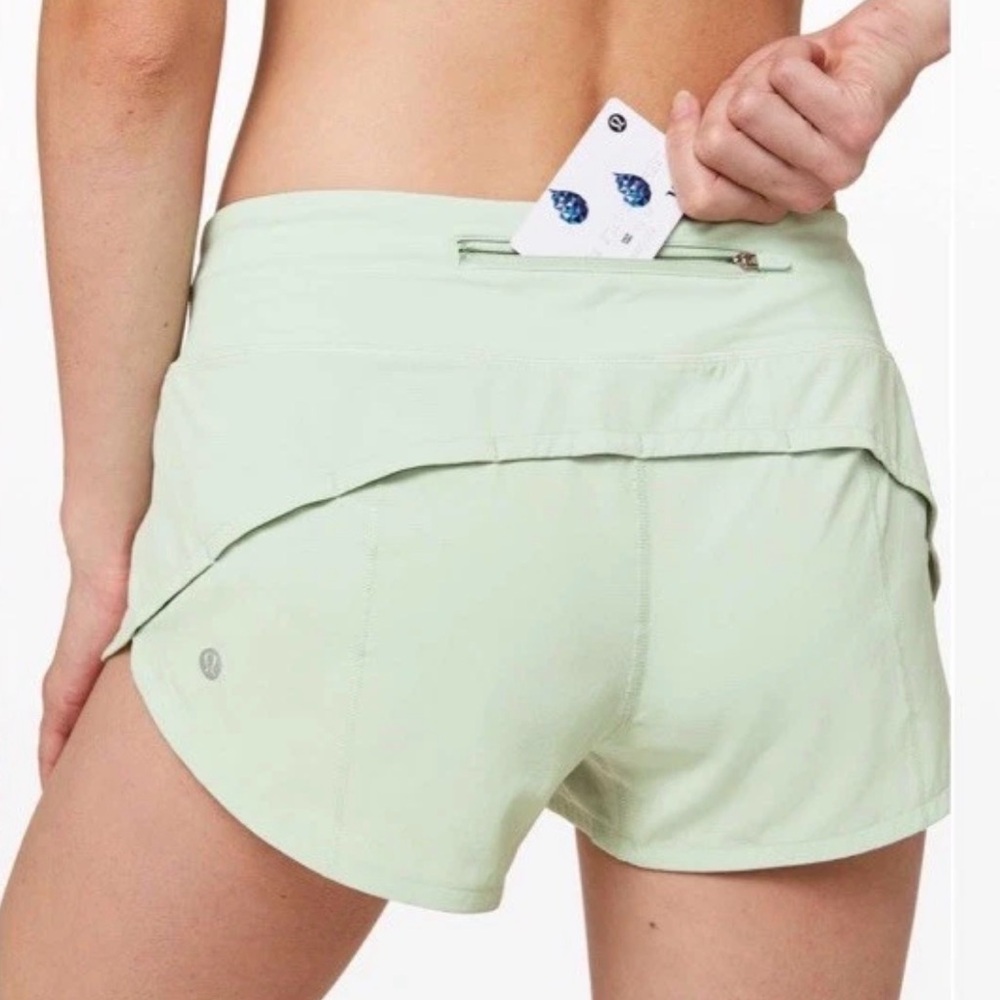 Lululemon Speed Up High Rise Lined Short 4” Mint Green Size 4